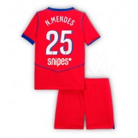 Stroje piłkarskie Paris Saint-Germain Nuno Mendes #25 Koszulka Trzeciej dla dzieci 2025-26 Krótki Rękaw (+ szorty)